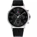 Tommy Hilfiger Daniel Men’s Watch - All Black Dial & Leather Strap | 1710381