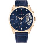 Tommy Hilfiger Baker Men's Watch - Blue Dial & Blue Leather Strap - 1710451