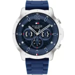 Tommy Hilfiger Luca Men's Watch - Oversized 50mm Blue Dial & Silicone Strap | 1710489