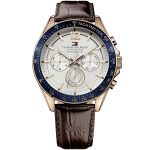Tommy Hilfiger Luke Men’s Oversized Watch - 47mm White Dial & Brown Leather | 1791118