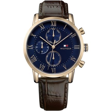 Tommy Hilfiger Kane Men’s Watch - Blue Dial & Brown Leather Strap | 1791399