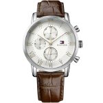 Tommy Hilfiger Kane Men’s Classic Watch - White Dial & Brown Leather Strap | 1791400