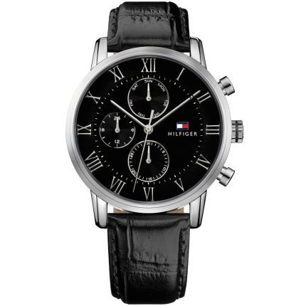 Tommy Hilfiger Kane Men’s Watch - Black Dial & Black Genuine Leather | 1791401