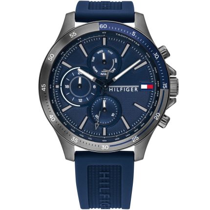 Tommy Hilfiger Bank Men's Watch - Navy Blue Dial & Silicone Strap | 1791721