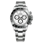 Rolex Cosmograph Daytona Men’s Swiss Automatic Replica – Silver Dial & Stainless Steel (40mm)