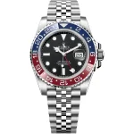 Rolex GMT-Master II Men’s Swiss Automatic Replica – Black Dial & Silver Steel (40mm)