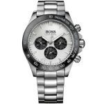 Hugo Boss Ikon Men’s Chronograph – Full Silver Steel & Tachymeter (44mm)
