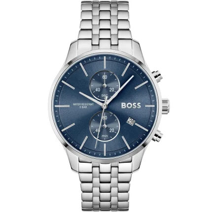 Hugo Boss Associate Men’s Chronograph – Blue Dial & Silver Steel (42mm)