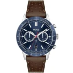 Hugo Boss Allure Men’s Chronograph – Blue Dial & Brown Leather (44mm)