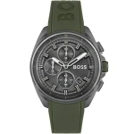 Hugo Boss Volane Men’s Chronograph – Gray Dial & Racing Green Silicone (44mm)
