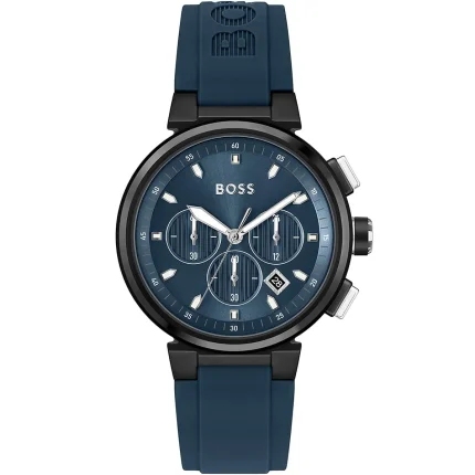Hugo Boss One Men’s Chronograph – Full Blue Silicone & Steel (44mm)