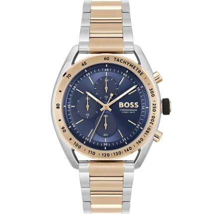 Hugo Boss Center Court Men’s Chronograph – Blue Dial & Two-Tone Rose Gold (44mm)