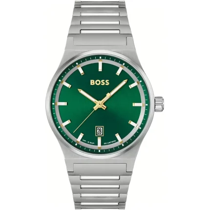 Hugo Boss Candor Men’s Dress Watch – Emerald Green Dial & Silver Steel (41mm)