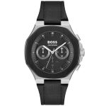Hugo Boss Taper Men’s Chronograph – Full Black Dial & Leather (45mm)