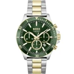 Hugo Boss Troper Men’s Chronograph – Green Dial & Two-Tone Gold/Silver (45mm)
