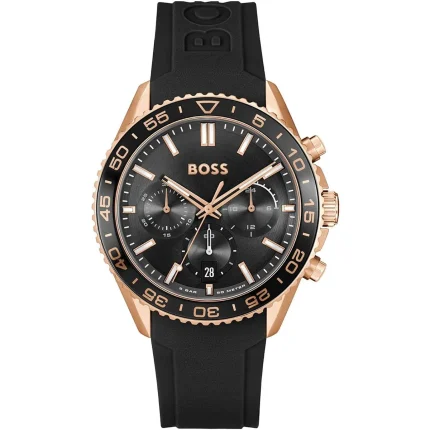 Hugo Boss Runner Men’s Chronograph – Tactical Black Dial & Silicone (43mm)