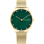 Tommy Hilfiger Pippa Women’s Slim Gold Watch - Emerald Green Dial (1782668)
