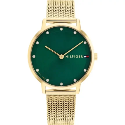Tommy Hilfiger Pippa Women’s Slim Gold Watch - Emerald Green Dial (1782668)