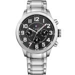 Tommy Hilfiger Trent Men’s Heavyweight Silver Watch - Jet Black Dial (1791054)