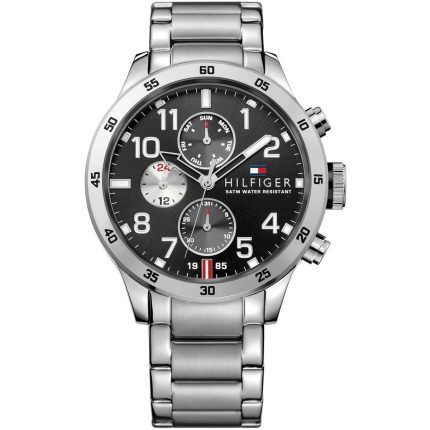 Tommy Hilfiger Trent Men’s Heavyweight Stainless Steel Watch - Black Dial (1791141)