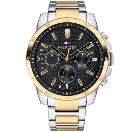 Tommy Hilfiger Decker Men’s Watch - Black Dial & Two-Tone Silicone Strap | 1791559