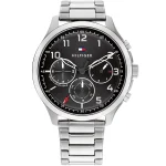 Tommy Hilfiger Asher Men’s Silver Stainless Steel Watch - Black Dial (1791852)