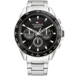 Tommy Hilfiger Owen Men’s Silver Watch - Black Chronograph Dial (1791967)