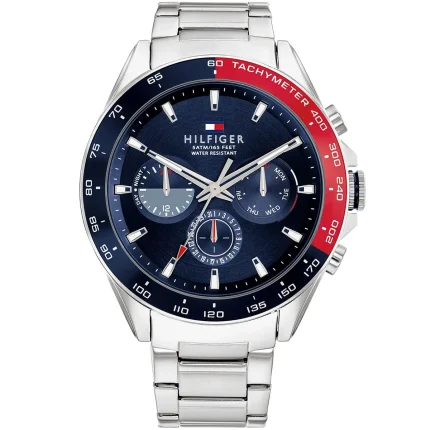 Tommy Hilfiger Owen Men’s Silver Stainless Steel Watch - Blue Dial (1791968)