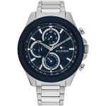 Tommy Hilfiger Clark Men’s Bold Silver Watch - Sunray Blue Dial (1792080)