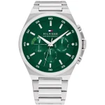 Tommy Hilfiger Dexter Men’s Silver Watch - Emerald Green Dial (1792088)