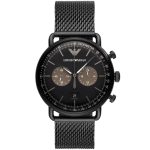 Emporio Armani Men’s Aviator Chronograph - All-Black Ion-Plated Steel | AR11142