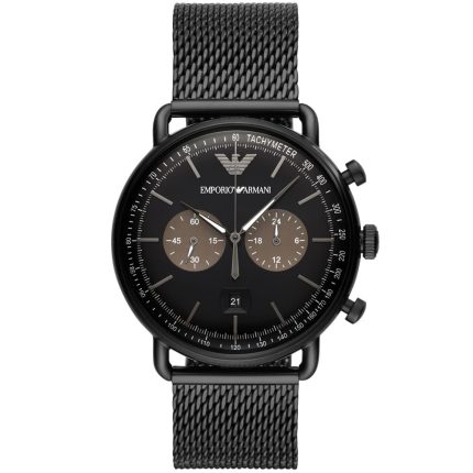 Emporio Armani Men’s Aviator Chronograph - All-Black Ion-Plated Steel | AR11142