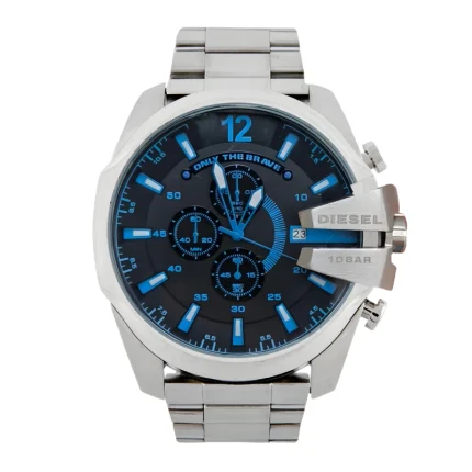 Diesel Little Daddy Men’s Dual-Time Watch – Black "Horns" Design (52mm)