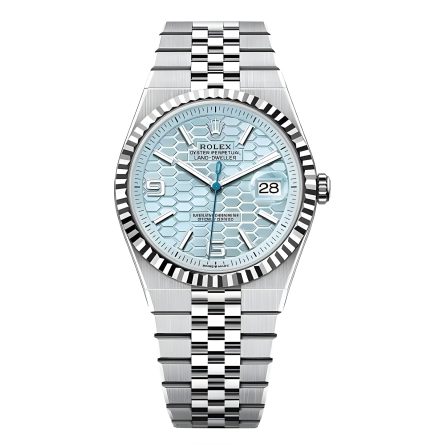 Rolex Land-Dweller Men’s Watch Replica – Tiffany Blue Dial & Silver Steel (36mm)