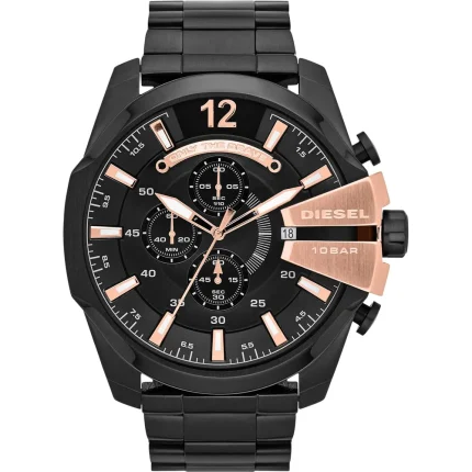 Diesel Mega Chief Men’s Chronograph – Black & Rose Gold (59mm)