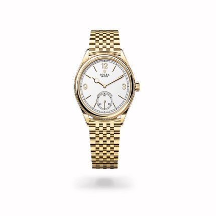 Rolex Perpetual 1908 Men’s Swiss Automatic Replica – White Dial & Full Gold (39mm)