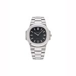 Patek Philippe Nautilus 3711/1G Replica – Inky Black Dial & Silver Steel
