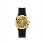 Guess Ladies’ GW0109L1 – Gold Dial & Black Silicone Strap (39mm)