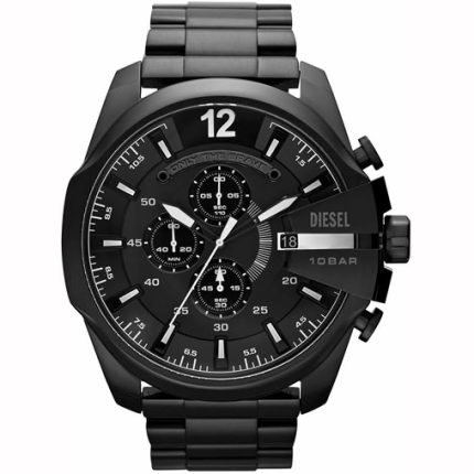 Diesel Mega Chief Men’s Chronograph – Full Black Ion-Plated Steel (51mm)
