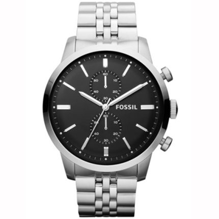 Fossil Townsend Men’s Chronograph Watch - Black Dial & Steel Toned Bracelet | FS4784