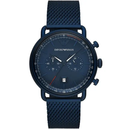 Emporio Armani Men’s Aviator Chronograph - All-Blue Ion-Plated Steel | AR11289