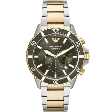 Emporio Armani Men’s Two-Tone Diver - Sunray Green Dial | AR11361