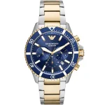 Emporio Armani Men’s Two-Tone Diver - Royal Blue Dial & Gold Accents | AR11362