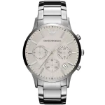 Emporio Armani Men’s Renato Large - Cream White Dial & Silver Steel | AR2458