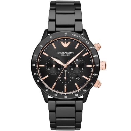 Emporio Armani Men’s Mario Chronograph - Full Black Ceramic | AR70002