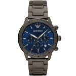 Emporio Armani Men’s Mario Chronograph Set - Blue Dial & Gunmetal Steel | AR80045