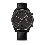 Omega 007 Edition Men’s Tactical Chronograph – Black Genuine Leather & Japanese Precision