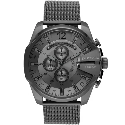 Diesel Mega Chief Men’s Chronograph – Gunmetal Gray Steel & Gray Dial (51mm)