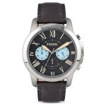 Fossil Grant Men’s Chronograph Watch - Grey Dial & Grey Leather | FS5183