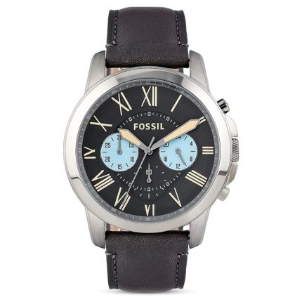 Fossil Grant Men’s Chronograph Watch - Grey Dial & Grey Leather | FS5183